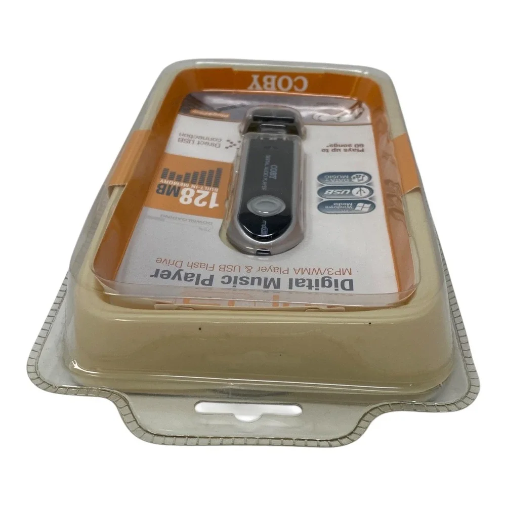 COBY MP3 C827 Digital Music Player 128MB MP3 WMA‎ USB Flash Drive with Earphones - Picture 5 of 7